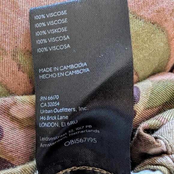 Urban Outfitters Womens Sz S Floral Camo Cargo Utility Drawstring Viscose Pants - Picture 11 of 11